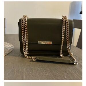 Michael Kors Dark Green Crossbody Bag with Gold Chain